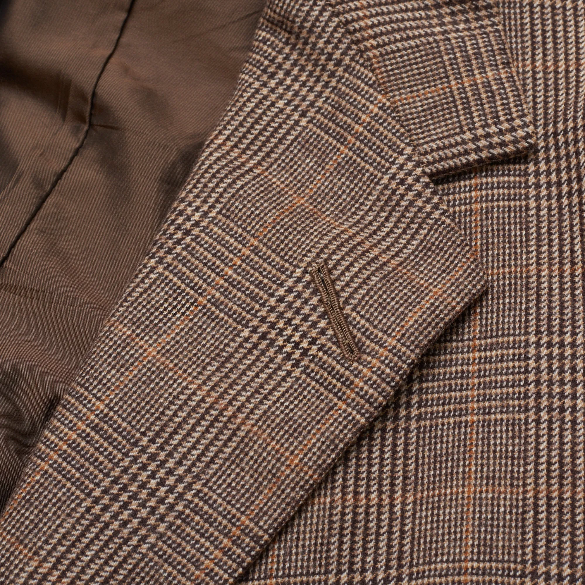ANDERSON & SHEPPARD Brown Prince of Wales Wool 3 Piece Suit US 44