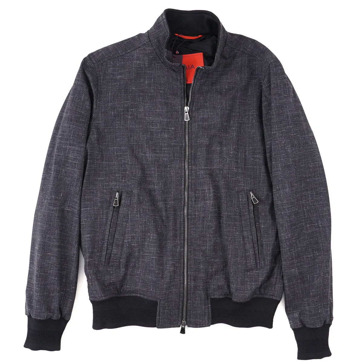 Isaia Wool-Silk-Linen Bomber Jacket