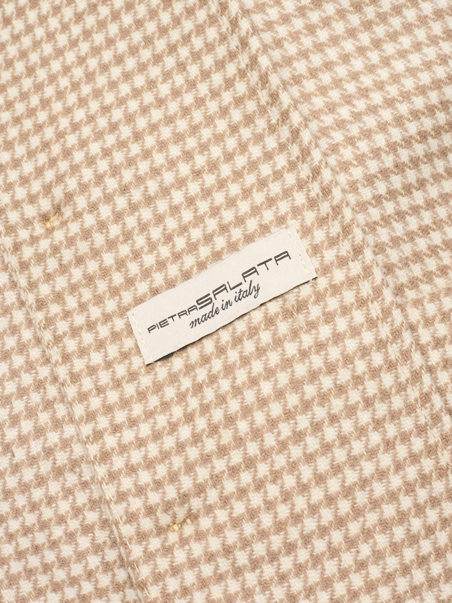 PIETRA SALATA Napoli John Beige Pied de Poule Wool Jacket Car Coat NEW Slim