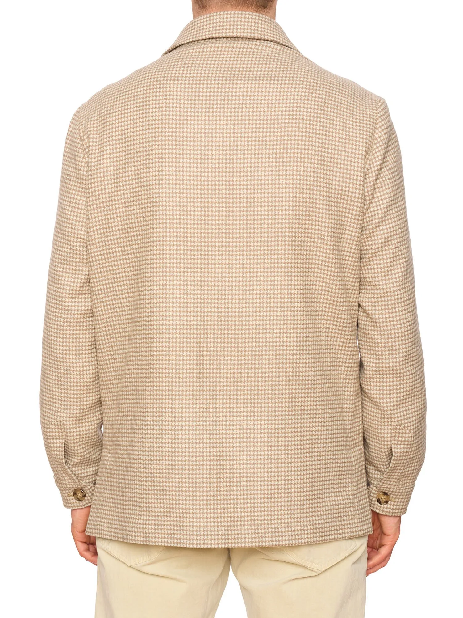 PIETRA SALATA Napoli John Beige Pied de Poule Wool Jacket Car Coat NEW Slim