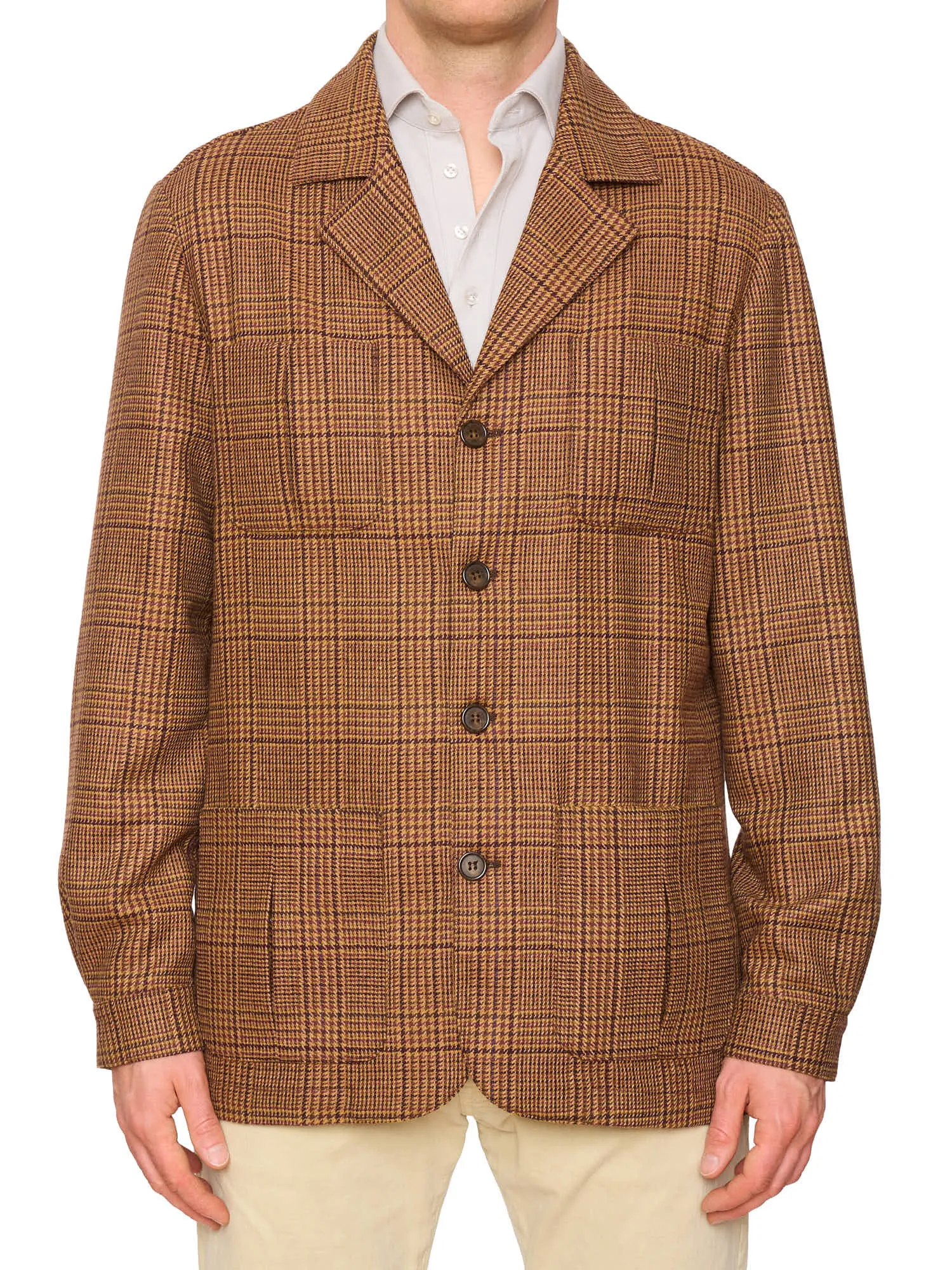 PIETRA SALATA Napoli John Brown Prince of Wales Wool Travel Jacket NEW Slim