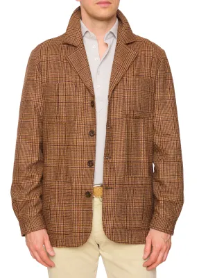 PIETRA SALATA Napoli John Brown Prince of Wales Wool Travel Jacket NEW Slim