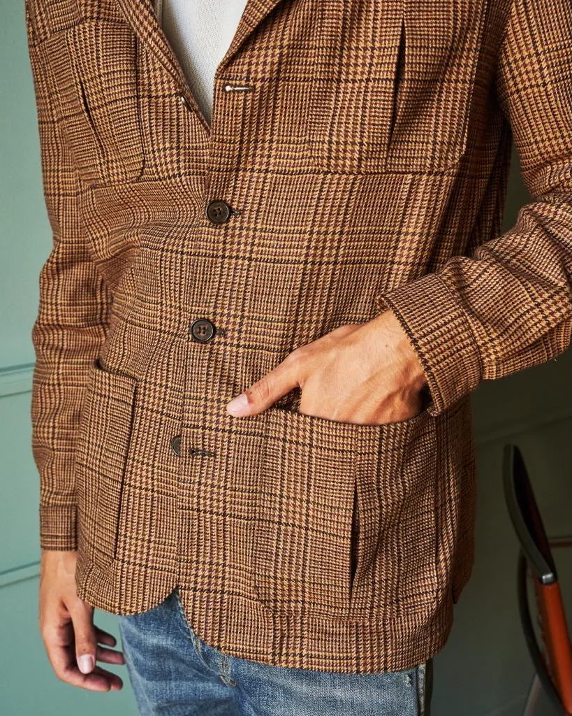 PIETRA SALATA Napoli John Brown Prince of Wales Wool Travel Jacket NEW Slim