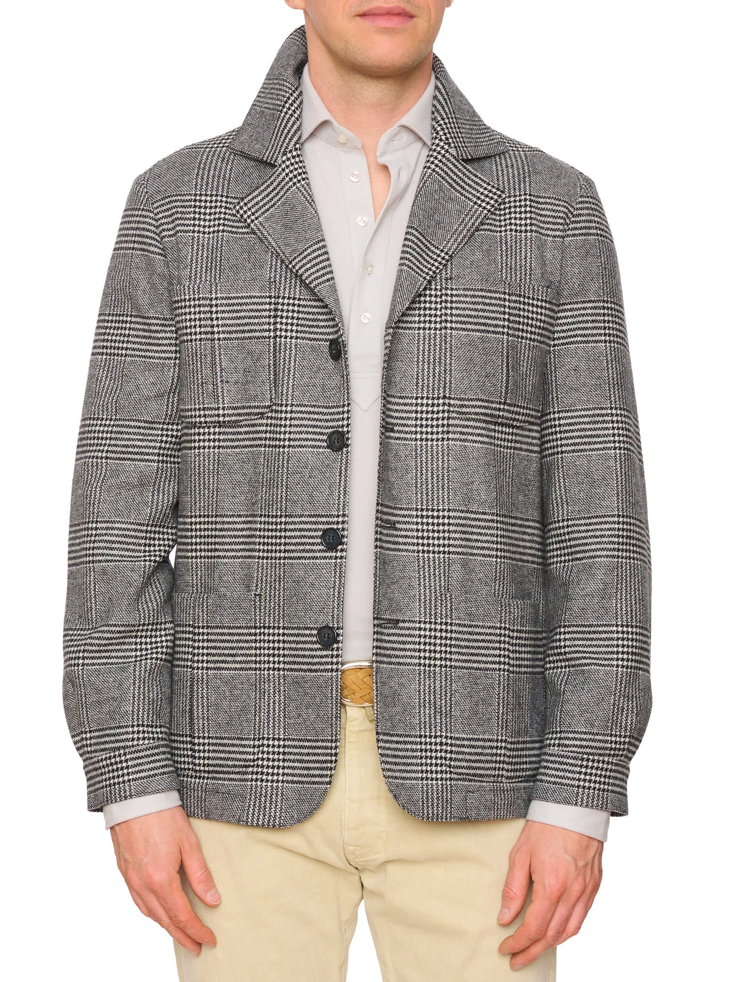 PIETRA SALATA Napoli John Gray Prince of Wales Wool Blend Jacket NEW Slim