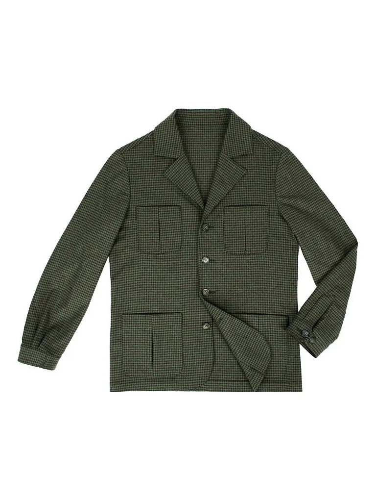 PIETRA SALATA Napoli John Green Pied de Poule Wool Travel Jacket NEW Slim