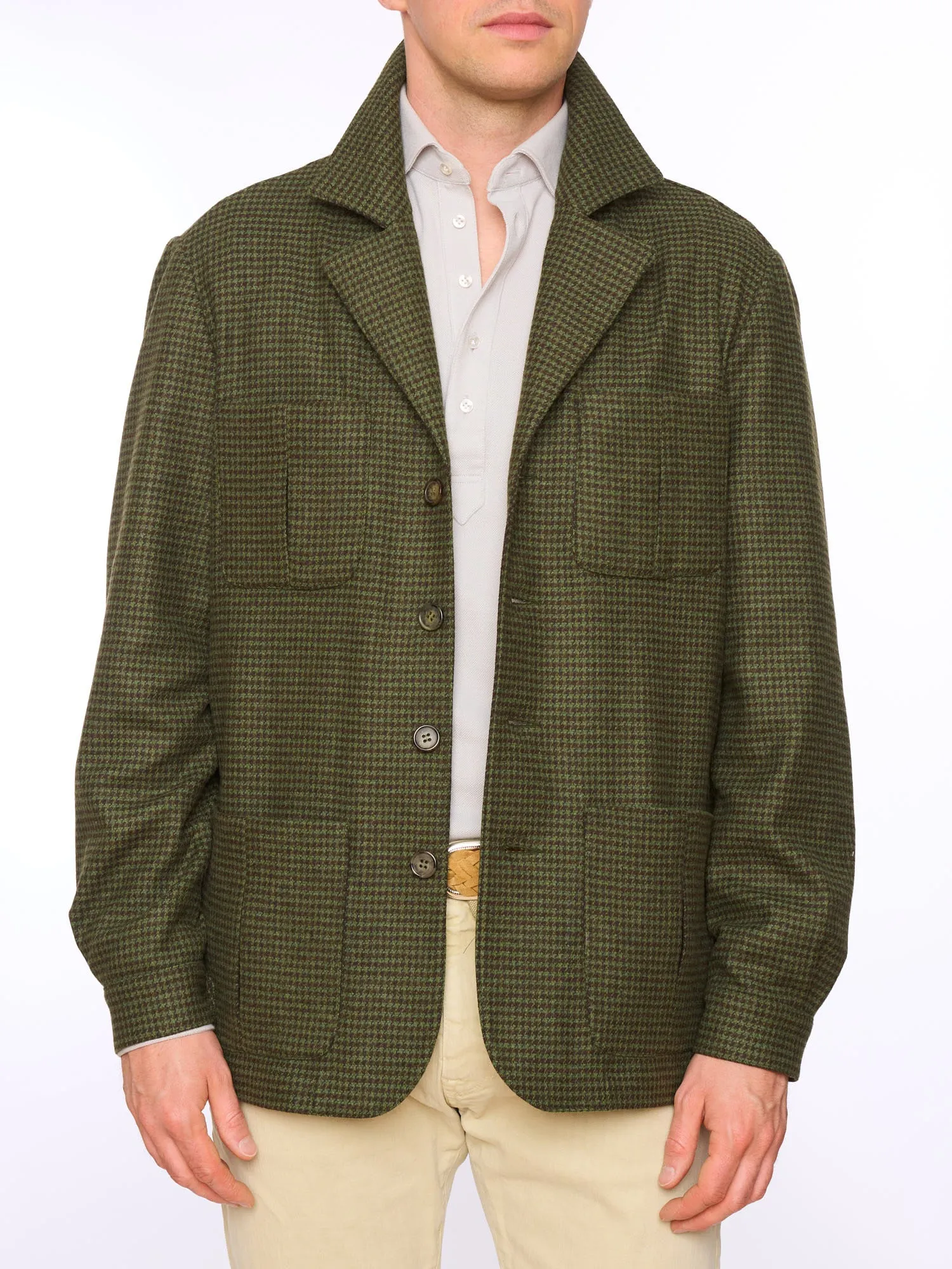 PIETRA SALATA Napoli John Green Pied de Poule Wool Travel Jacket NEW Slim