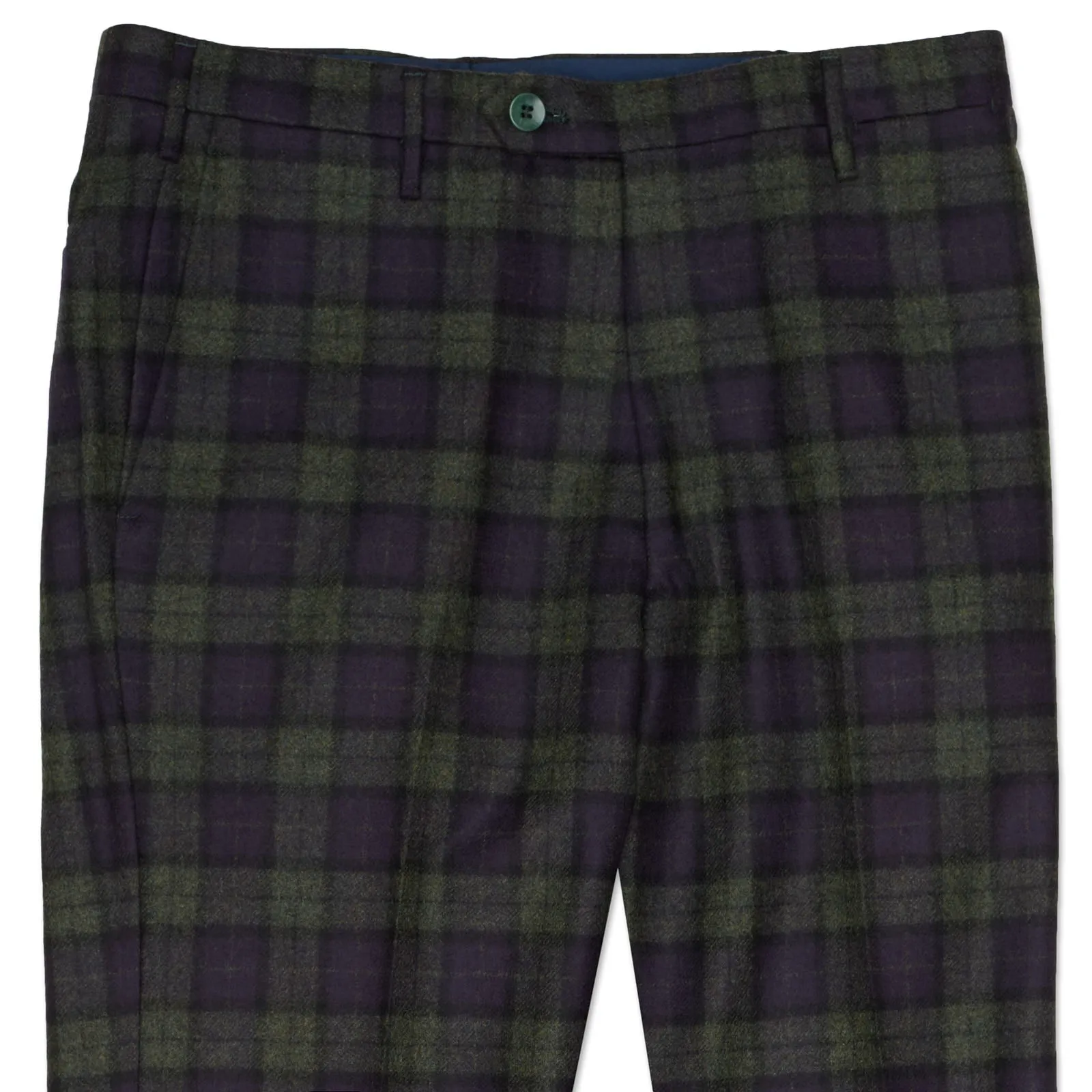 ROTA for VANNUCCI Olive Tartan Wool Flannel Pants EU 46 NEW US 30
