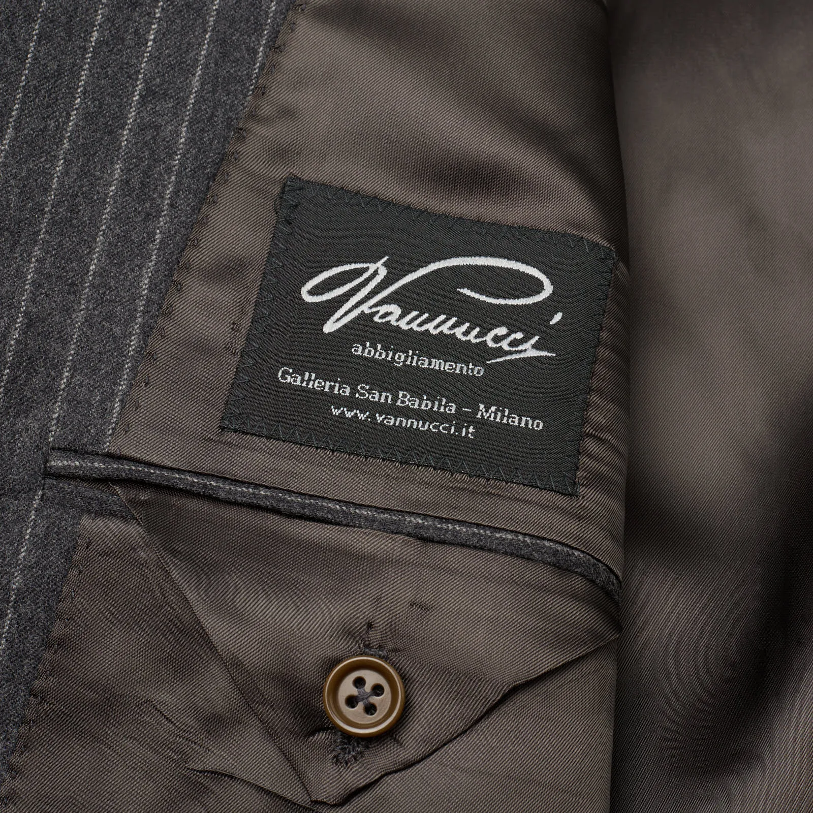 SARTORIA PARTENOPEA for VANNUCCI Gray Flannel Handmade Suit EU 52 NEW US 42