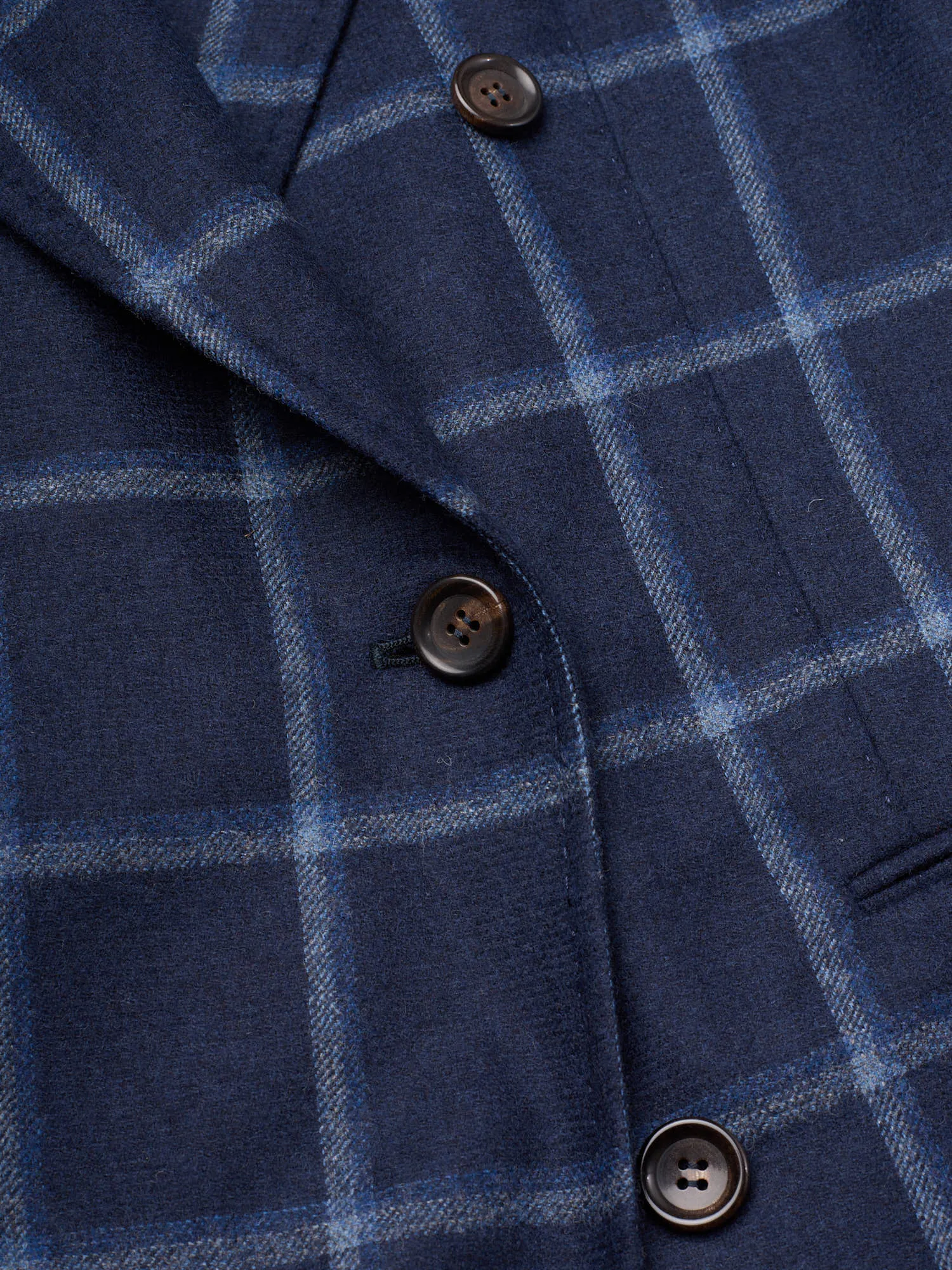 STILE LATINO Handmade Blue Plaid Flannel Wool DB Suit EU 48 NEW US 38 Emilio