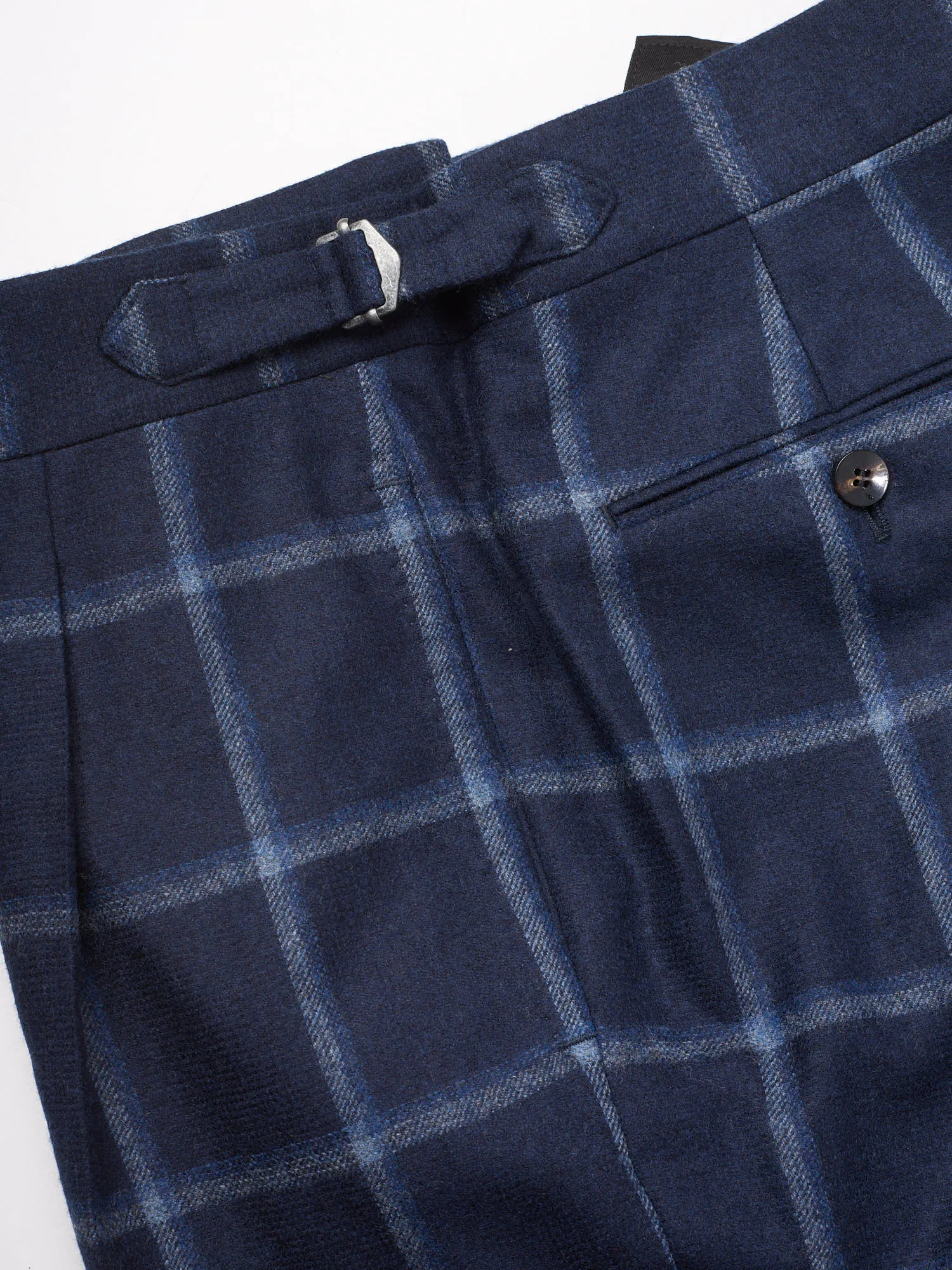 STILE LATINO Handmade Blue Plaid Flannel Wool DB Suit EU 48 NEW US 38 Emilio
